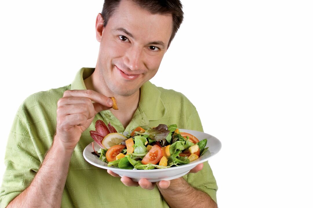 Эффективность мужчин, употребляющих овощной салат